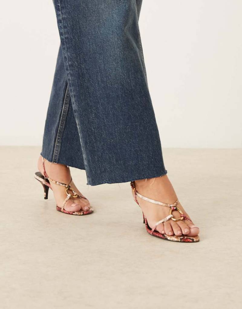 Mango - Minimalistische Riemchensandale mit Animalprint und Absatz-Brown von Mango