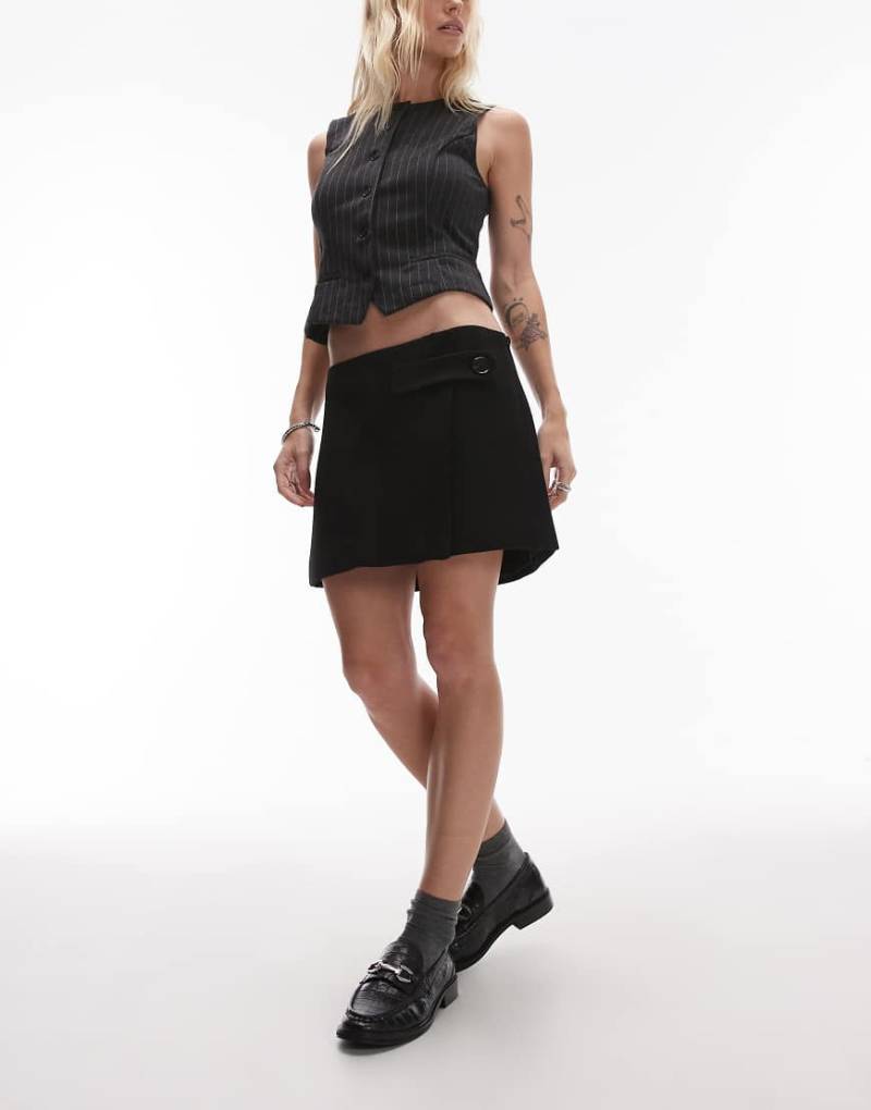 Mango - Minirock in Schwarz mit Knopfleiste von Mango