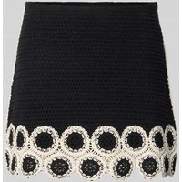 Mango Minirock mit Stitching-Details Modell 'TON' in Black, Größe L von Mango