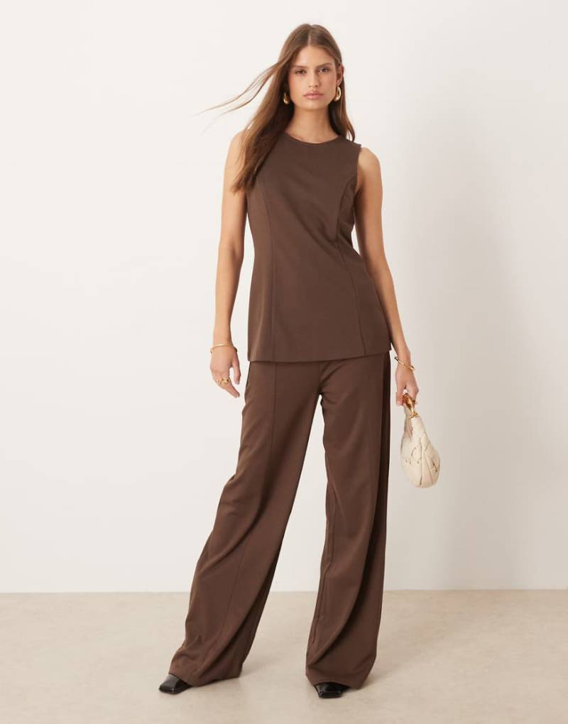 Mango - Misuri - Elegante Hose in Braun mit Falten vorne, Kombiteil-Brown von Mango