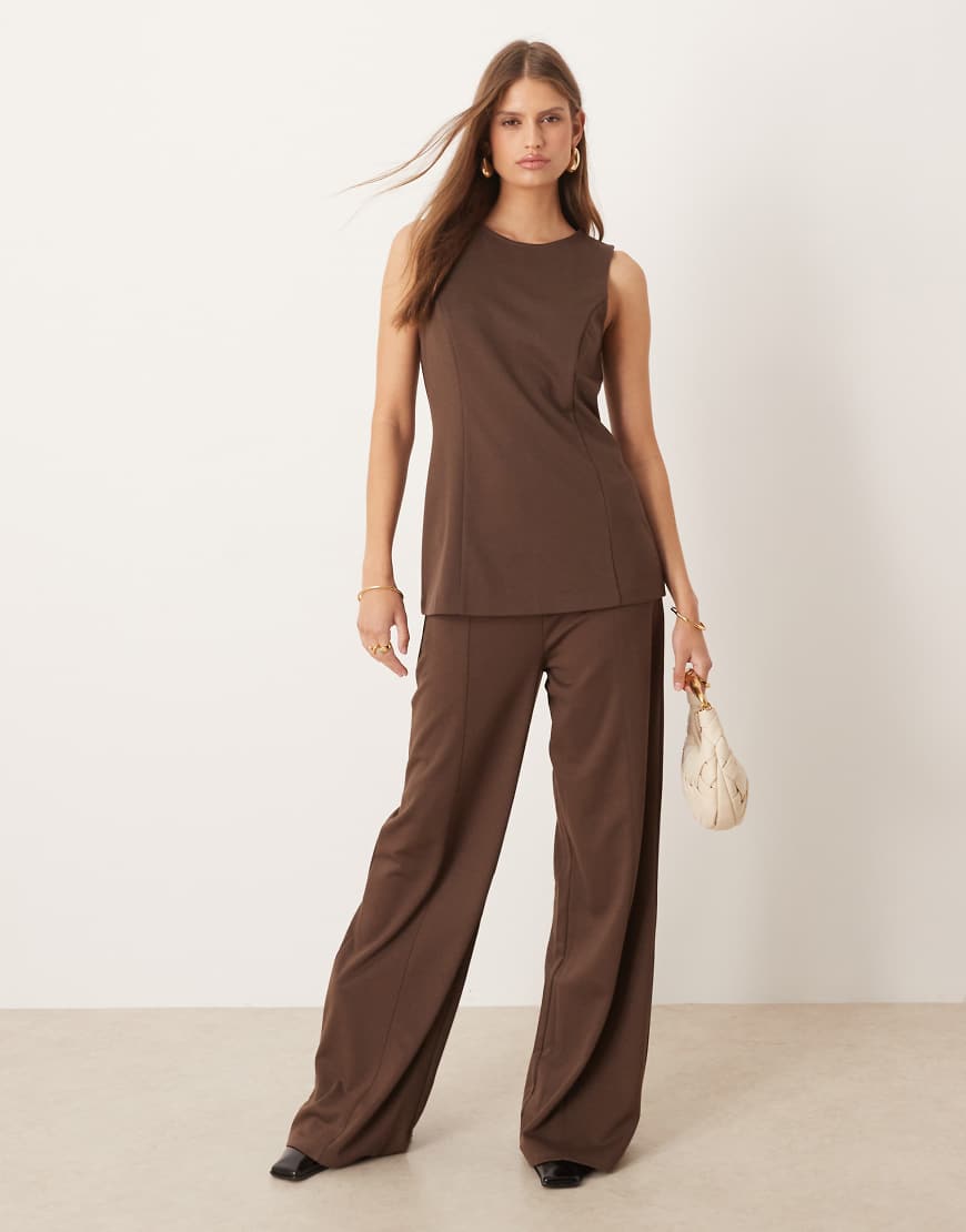 Mango - Misuri - Elegante Hose in Braun mit Falten vorne, Kombiteil-Brown von Mango