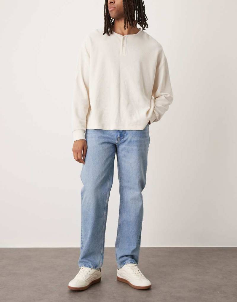 Mango - Moby - Straight Jeans in Hellblau aus Baumwolle von Mango