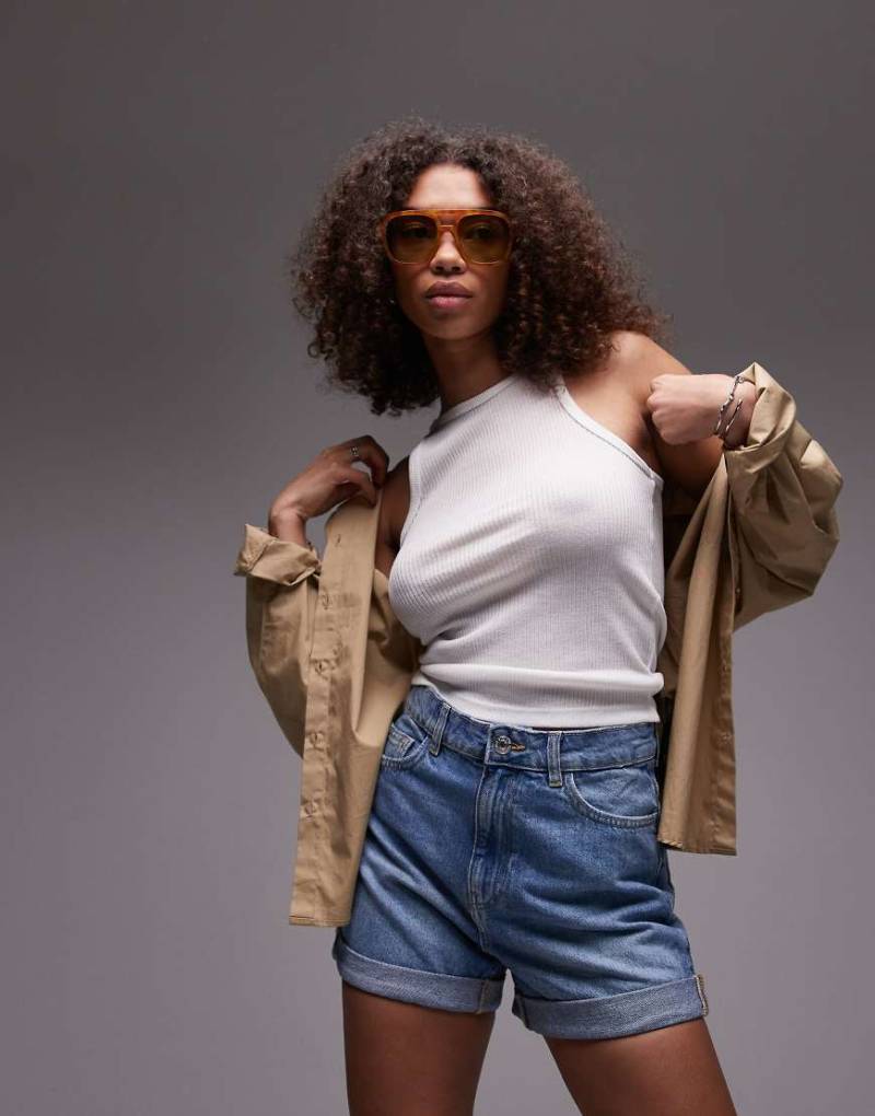 Mango - Mom-Jeansshorts in Hellblau von Mango