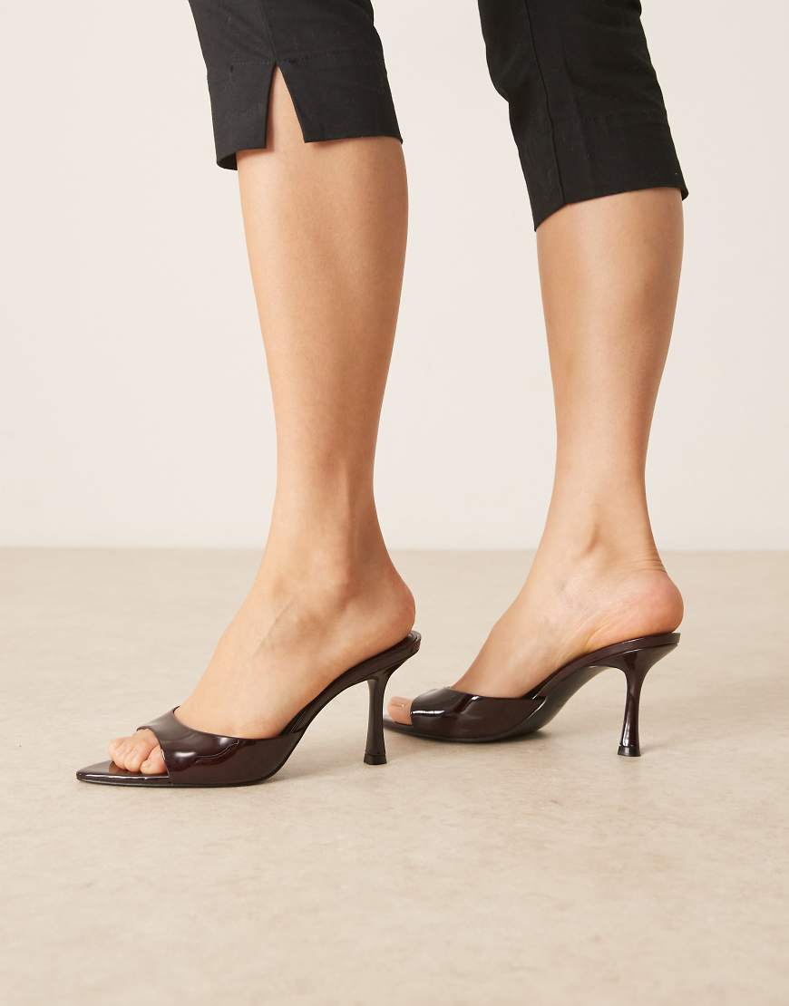 Mango - Mules in Kirschrot mit Absatz von Mango