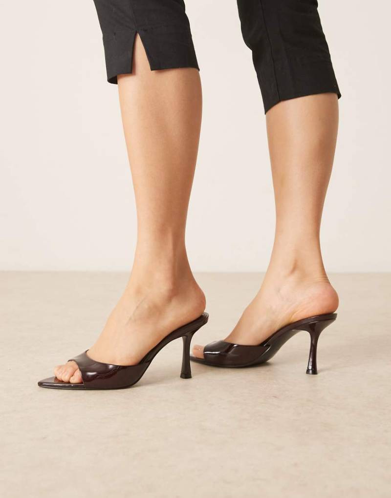 Mango - Mules in Kirschrot mit Absatz von Mango