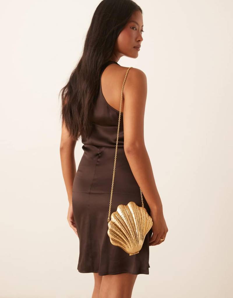 Mango - Muschel-Clutch in Gold-Goldfarben von Mango