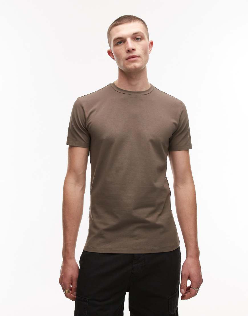 Mango - Muskel-T-Shirt in Braun von Mango
