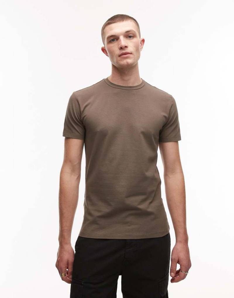 Mango - Muskel-T-Shirt in Braun von Mango