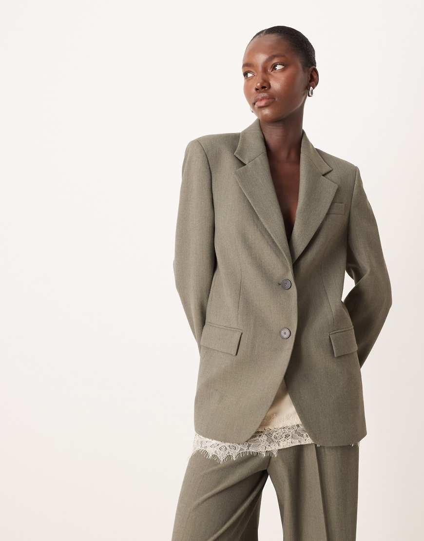 Mango - Napoli - Oversize-Blazer in Grün, Kombiteil von Mango