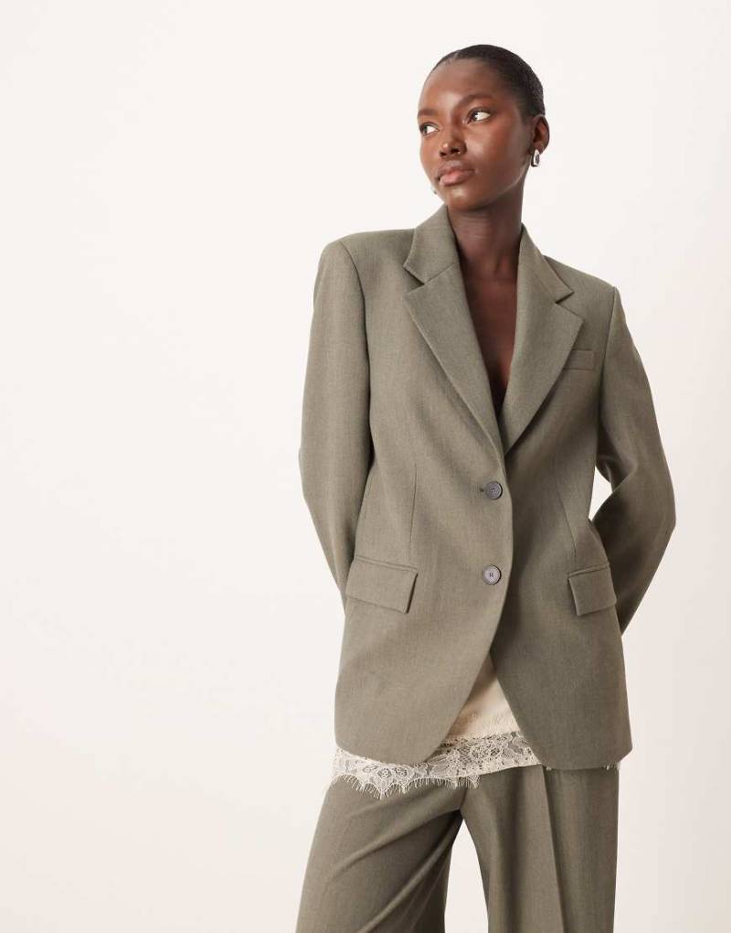 Mango - Napoli - Oversize-Blazer in Grün, Kombiteil von Mango
