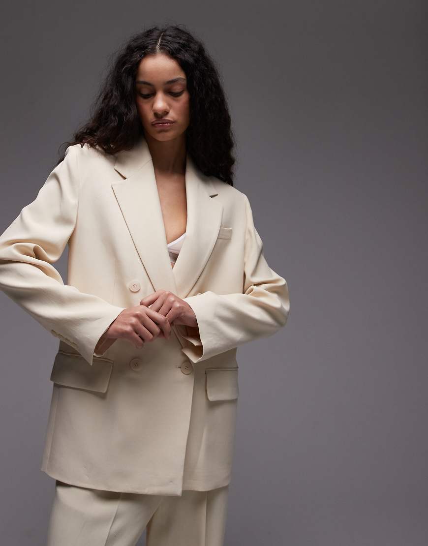 Mango - Oversize-Blazer in Blassgelb, Kombiteil von Mango