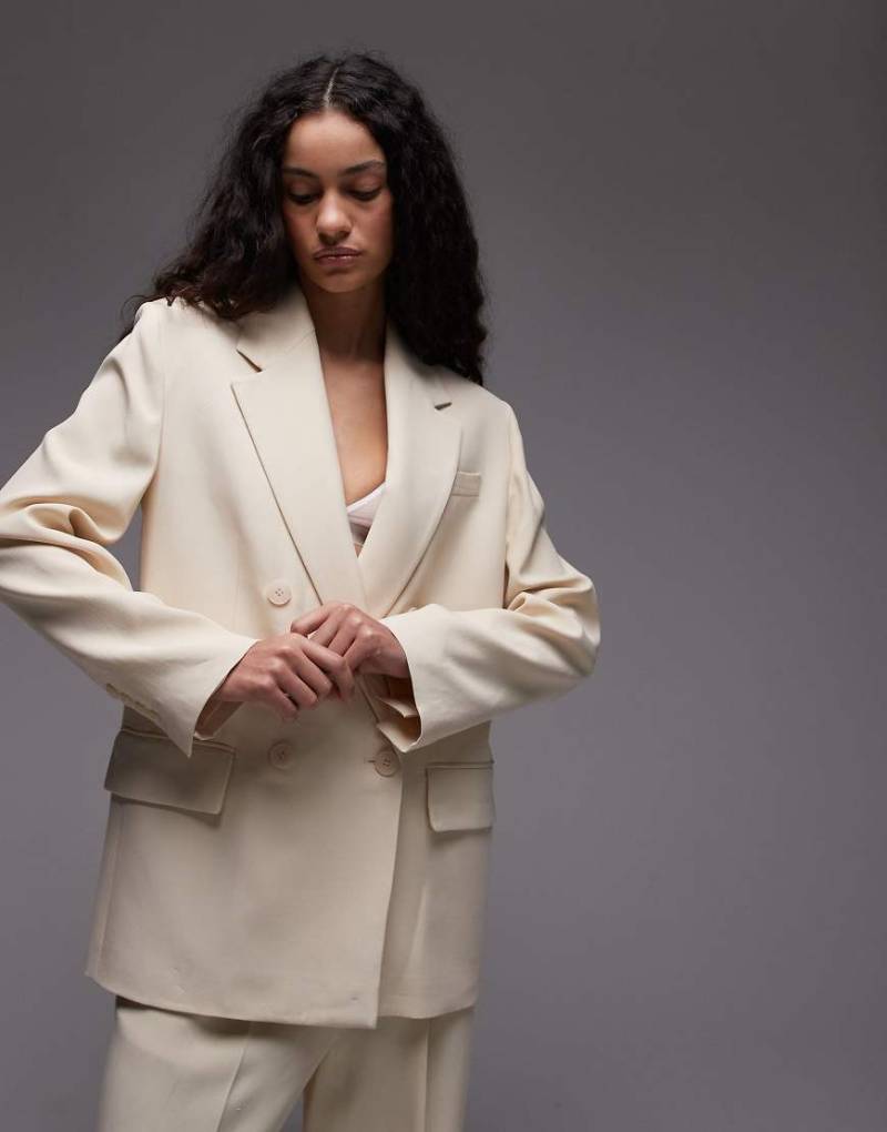 Mango - Oversize-Blazer in Blassgelb, Kombiteil von Mango