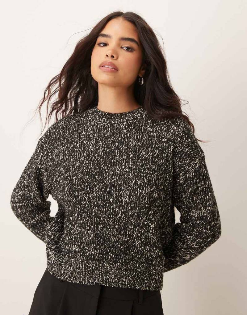 Mango - Oversize-Pullover in meliertem Grau von Mango