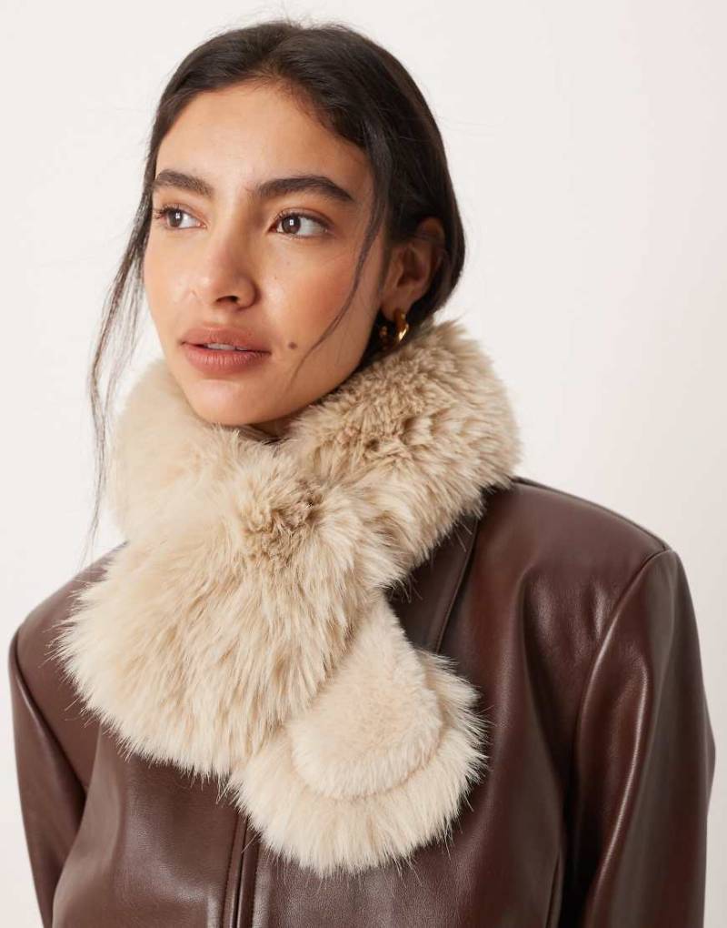 Mango - Schal aus Kunstpelz in Beige-Neutral von Mango