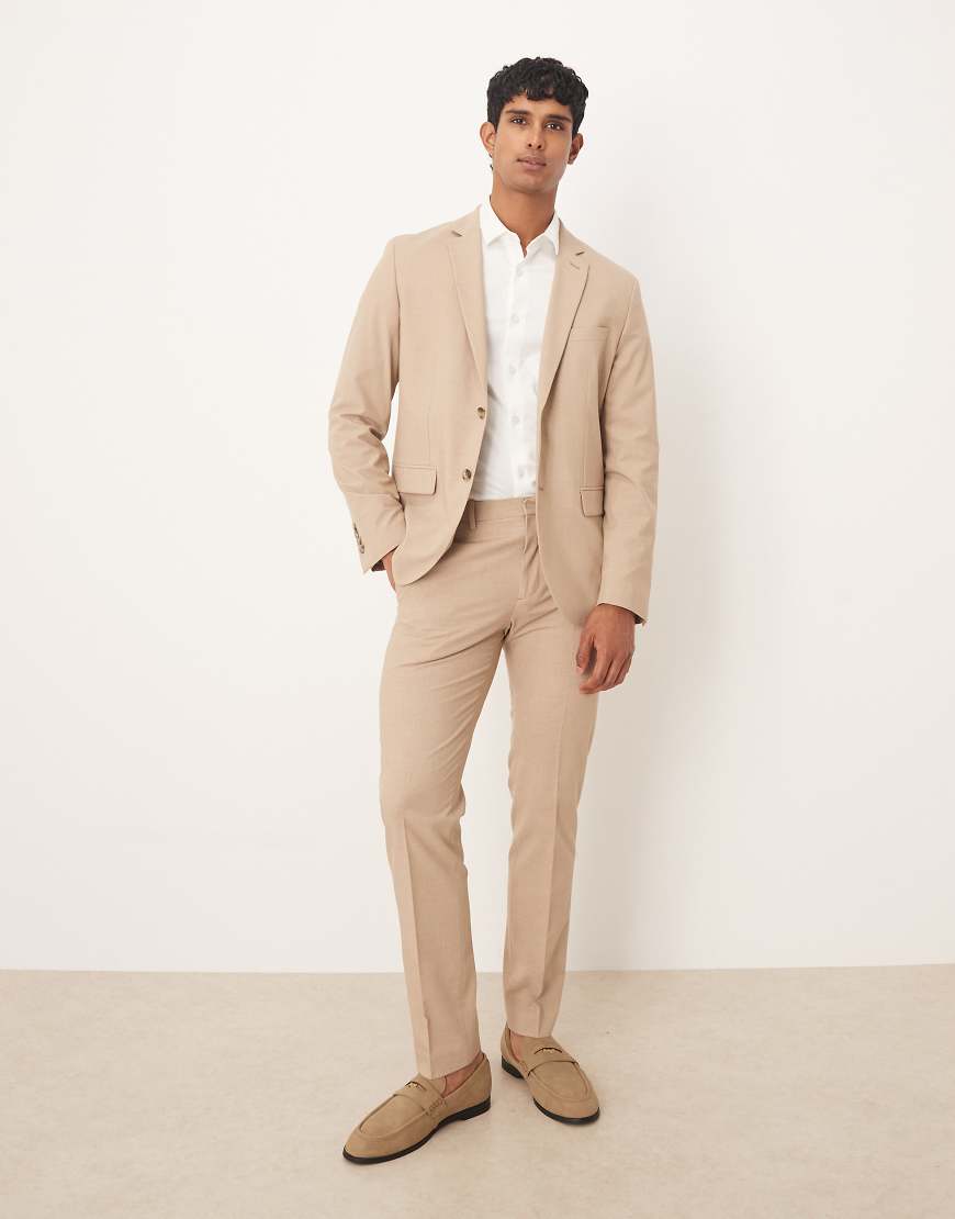 Mango - Paris - Gerade geschnittene, elegante Hose aus 100% Baumwolle in Ecru mit Bügelfalten vorne, Kombiteil-Neutral von Mango