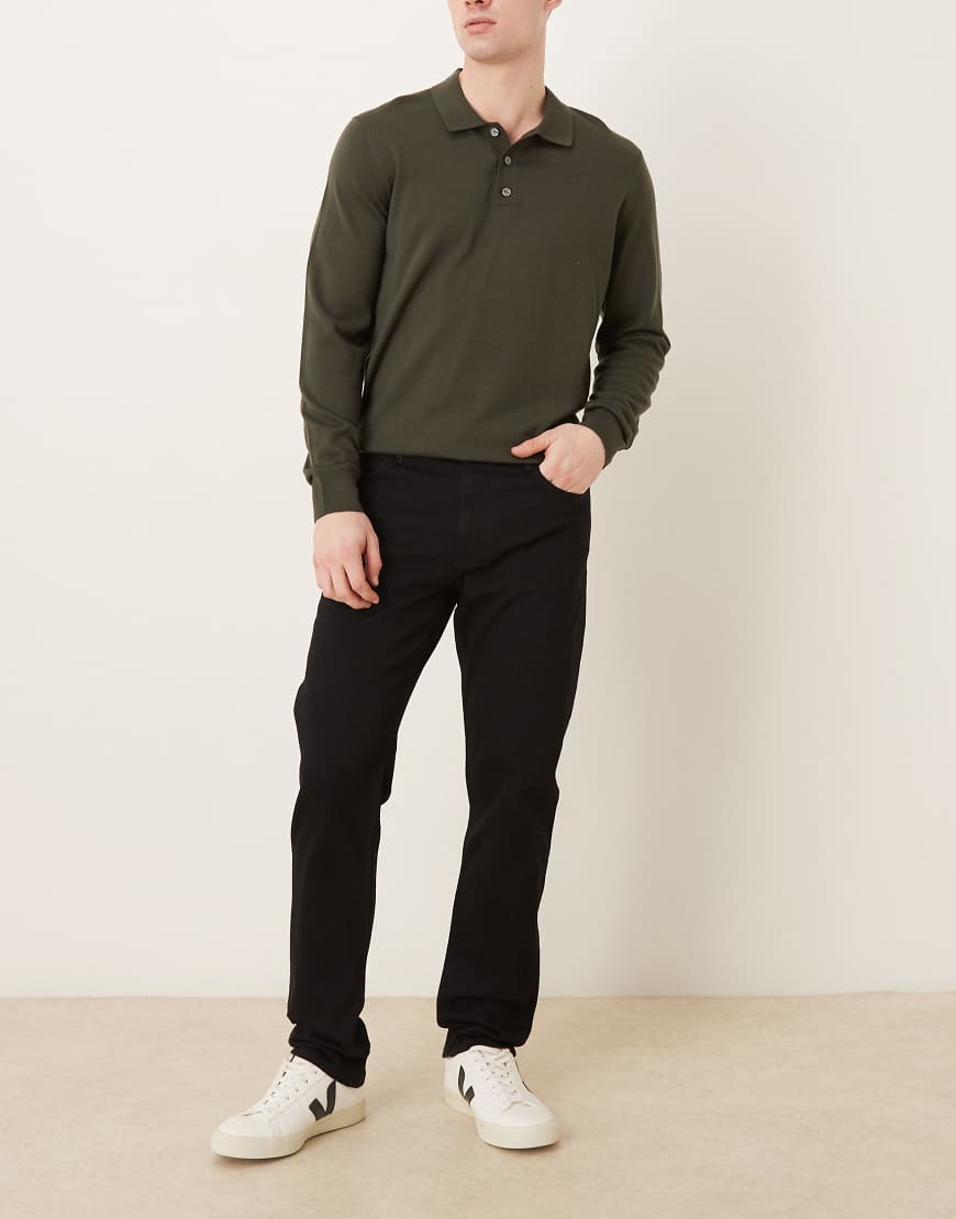 Mango - Patrick - Straight Jeans in Schwarz mit hohem Baumwollanteil von Mango