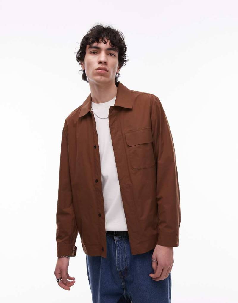 Mango - Performance - Atmungsaktive Hemdjacke aus Funktionsmaterial in Rost-Braun von Mango