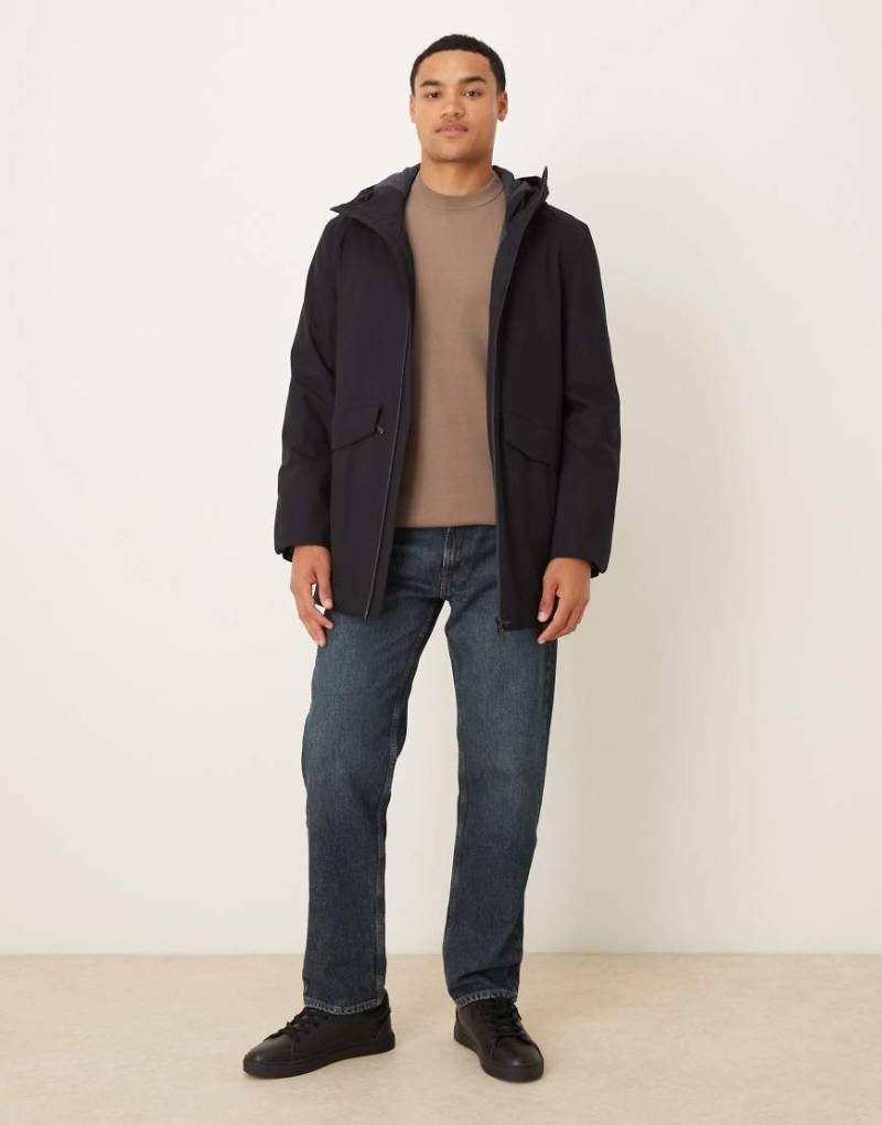 Mango - Performance - Regenjacke in Marineblau mit Kapuze von Mango