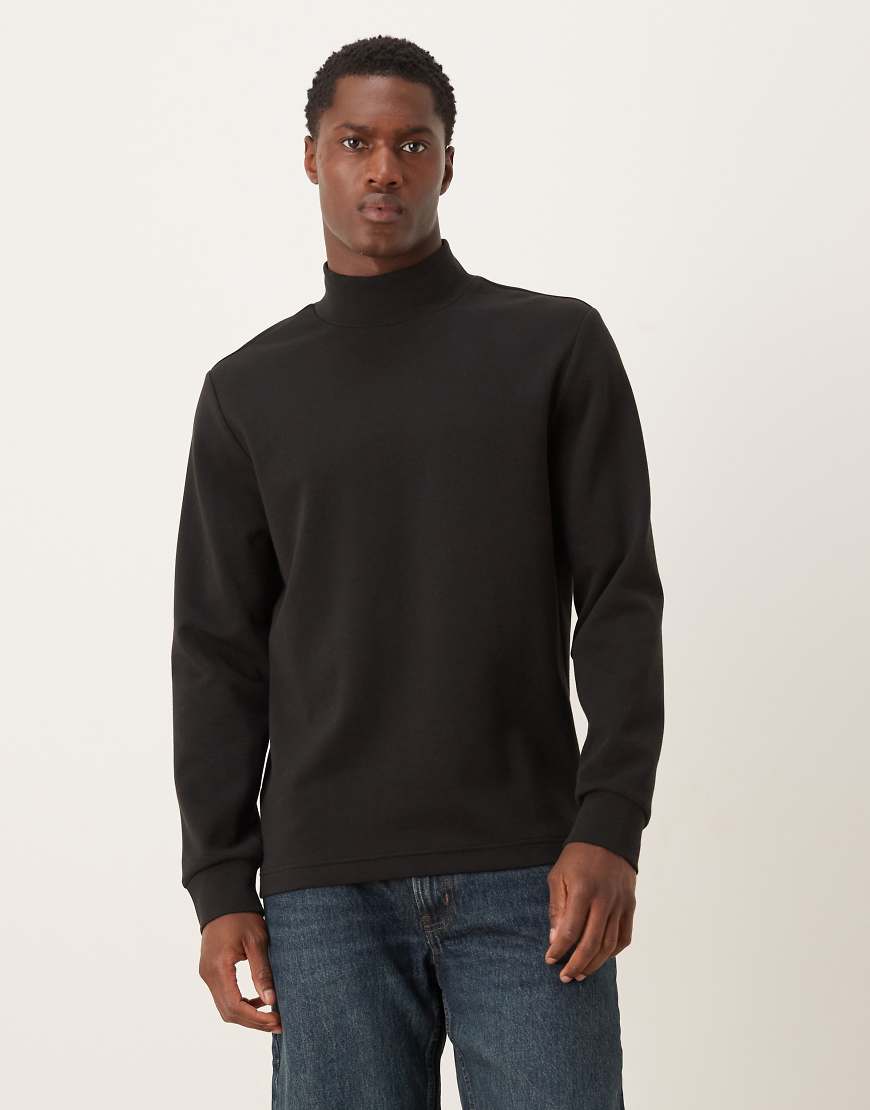 Mango - Performance - Thermo-T-Shirt in Schwarz mit hohem Kragen und langen Ärmeln von Mango