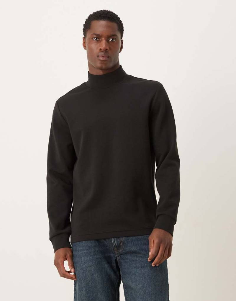 Mango - Performance - Thermo-T-Shirt in Schwarz mit hohem Kragen und langen Ärmeln von Mango