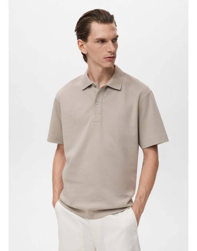 Mango - Polohemd aus Baumwollmix in Grau von Mango