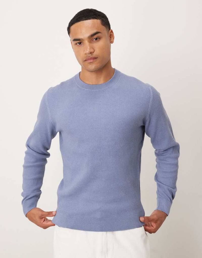 Mango - Pullover aus Baumwollmix in Himmelblau mit Rundhalsausschnitt Mango - Pullover aus Baumwollmix in Himmelblau mit Rundhalsausschnitt von Mango