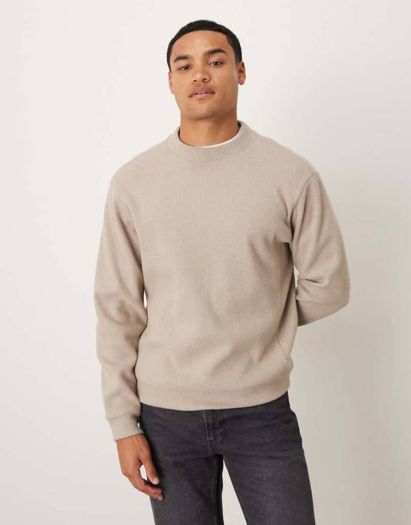 Mango - Pullover aus kompaktem Strick in Hellbeige mit Stehkragen-Neutral Mango - Pullover aus kompaktem Strick in Hellbeige mit Stehkragen-Neutral von Mango