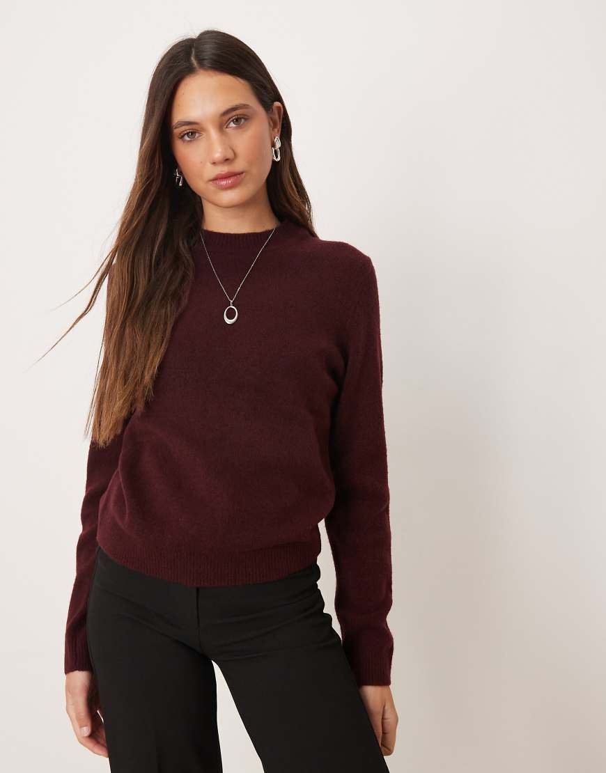 Mango - Pullover in Burgunderrot mit Rundhalsausschnitt von Mango