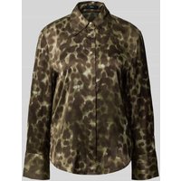 Mango Regular Fit Bluse mit verdeckter Knopfleiste Modell 'CAMILA' in Khaki, Größe M von Mango