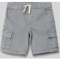 Mango Regular Fit Cargoshorts mit Bindegürtel Modell 'comporta' in Graphit, Größe 116 von Mango