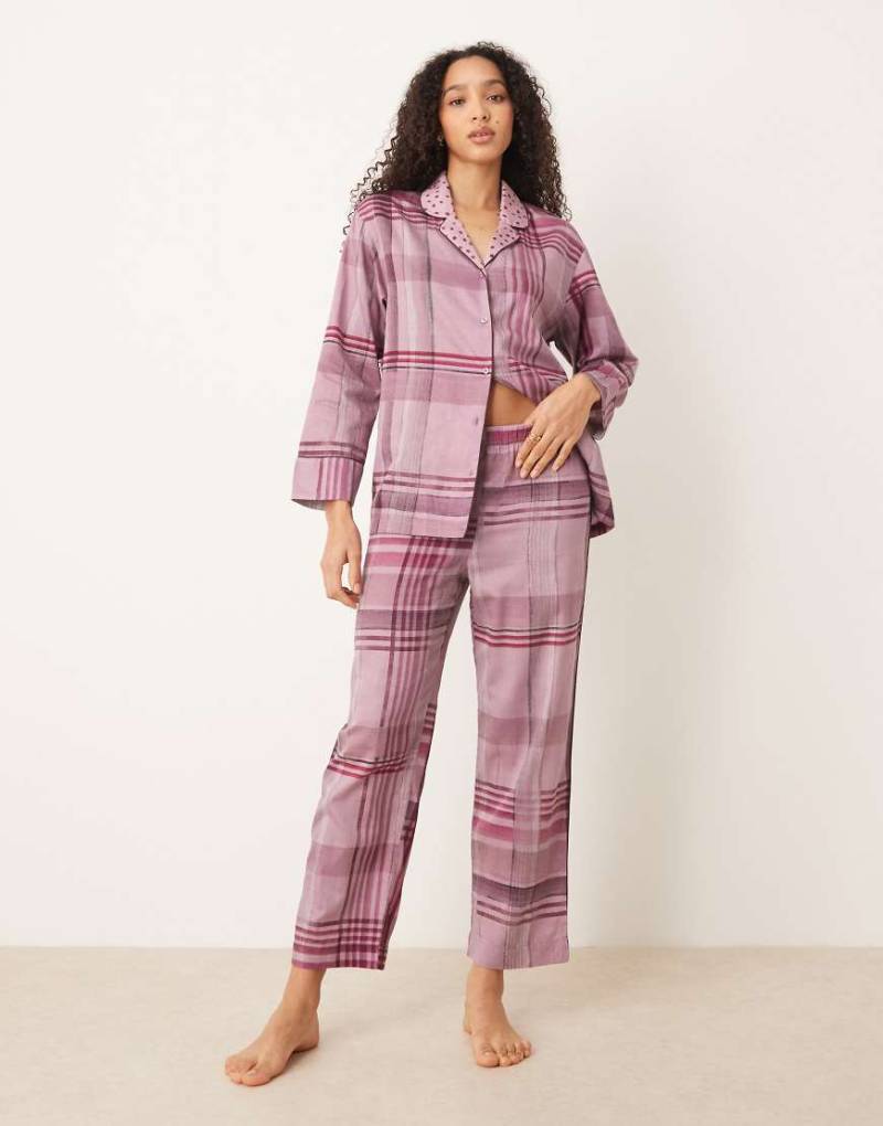 Mango - Rosa karierte Pyjamahose aus 100% Baumwolle von Mango