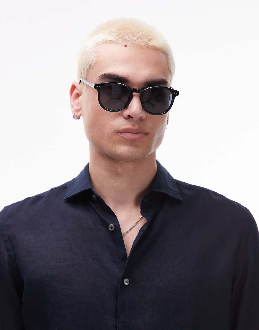 Mango - Runde Sonnenbrille in Schwarz von Mango