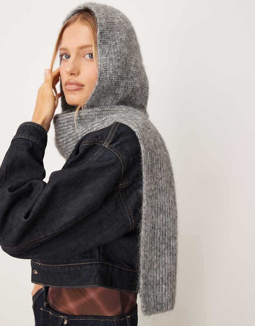 Mango - Rundschal aus Strick in Grau von Mango