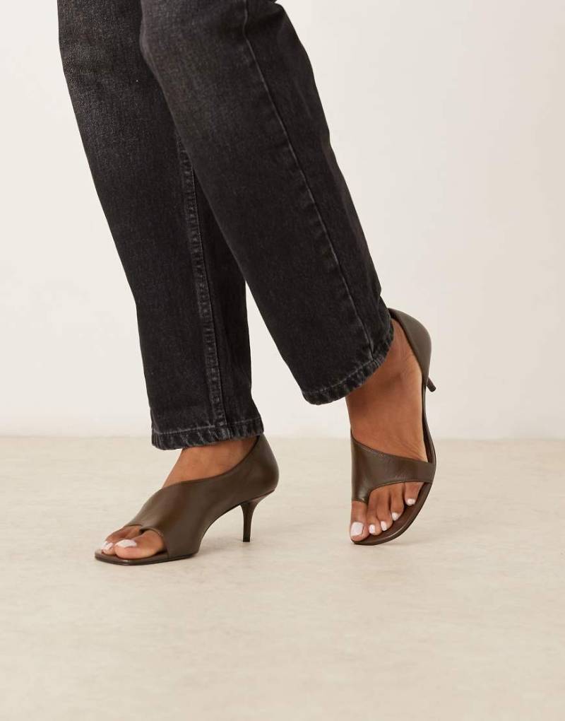 Mango - Sandaletten aus 100% Leder in Braun mit Cut-out-Design und Absatz-Brown von Mango