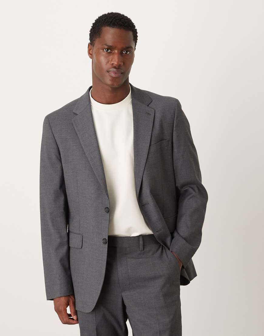 Mango - Milan - Slim Fit Blazer in Grau, Kombiteil von Mango