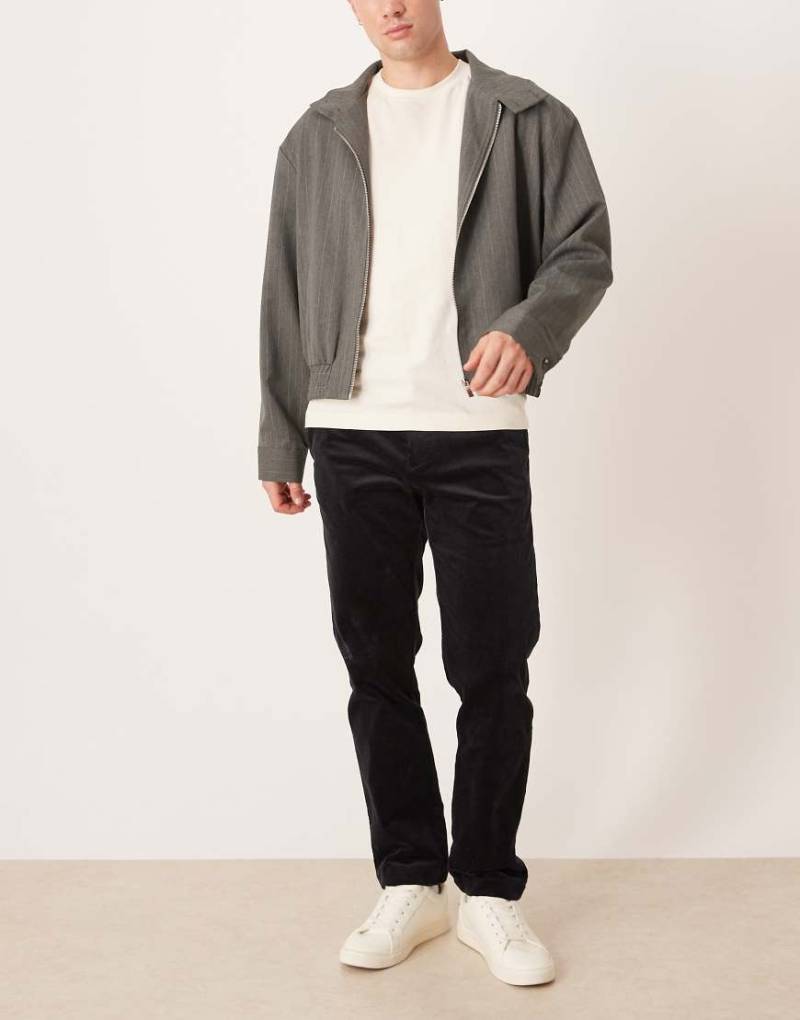 Mango - Schmal zulaufende Hose aus Cord in Marineblau von Mango