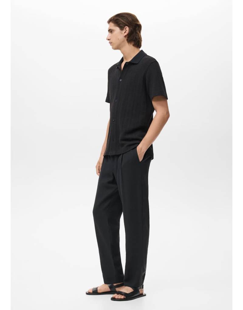 Mango - Schmal zulaufende Hose in Schwarz mit elastischem Bund von Mango