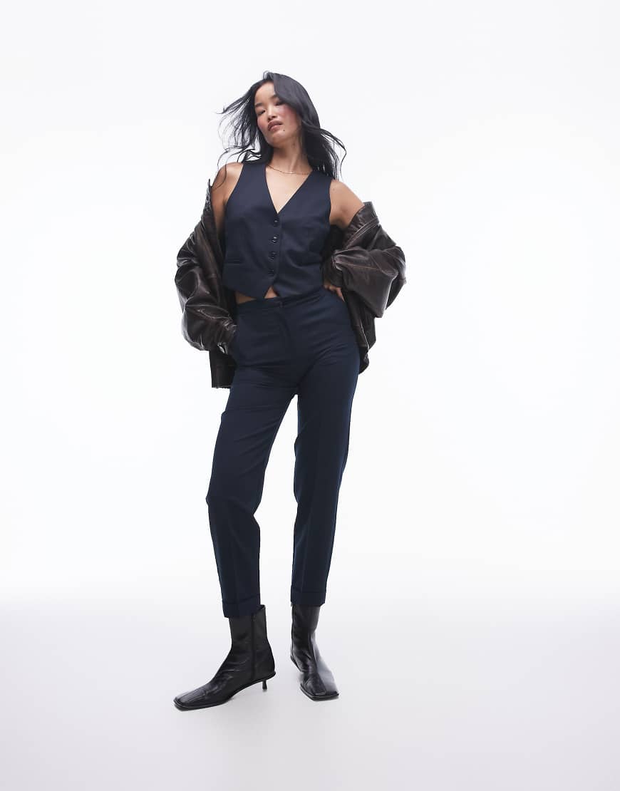 Mango - Schmale Anzughose in Marineblau, Kombiteil von Mango