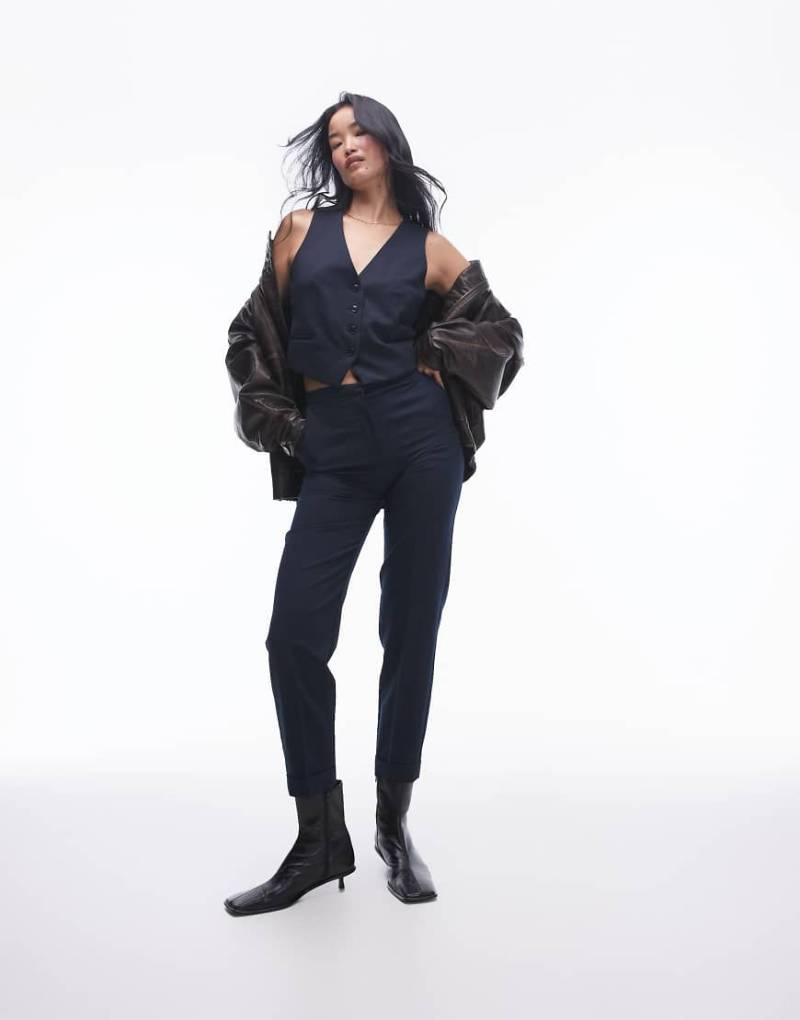 Mango - Schmale Anzughose in Marineblau, Kombiteil von Mango