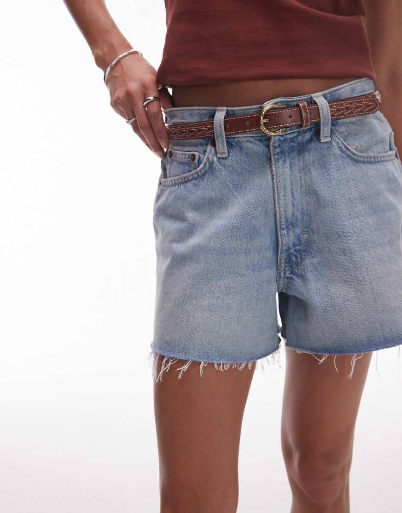 Mango - Schmaler Gürtel in Braun mit Zopfdetail von Mango