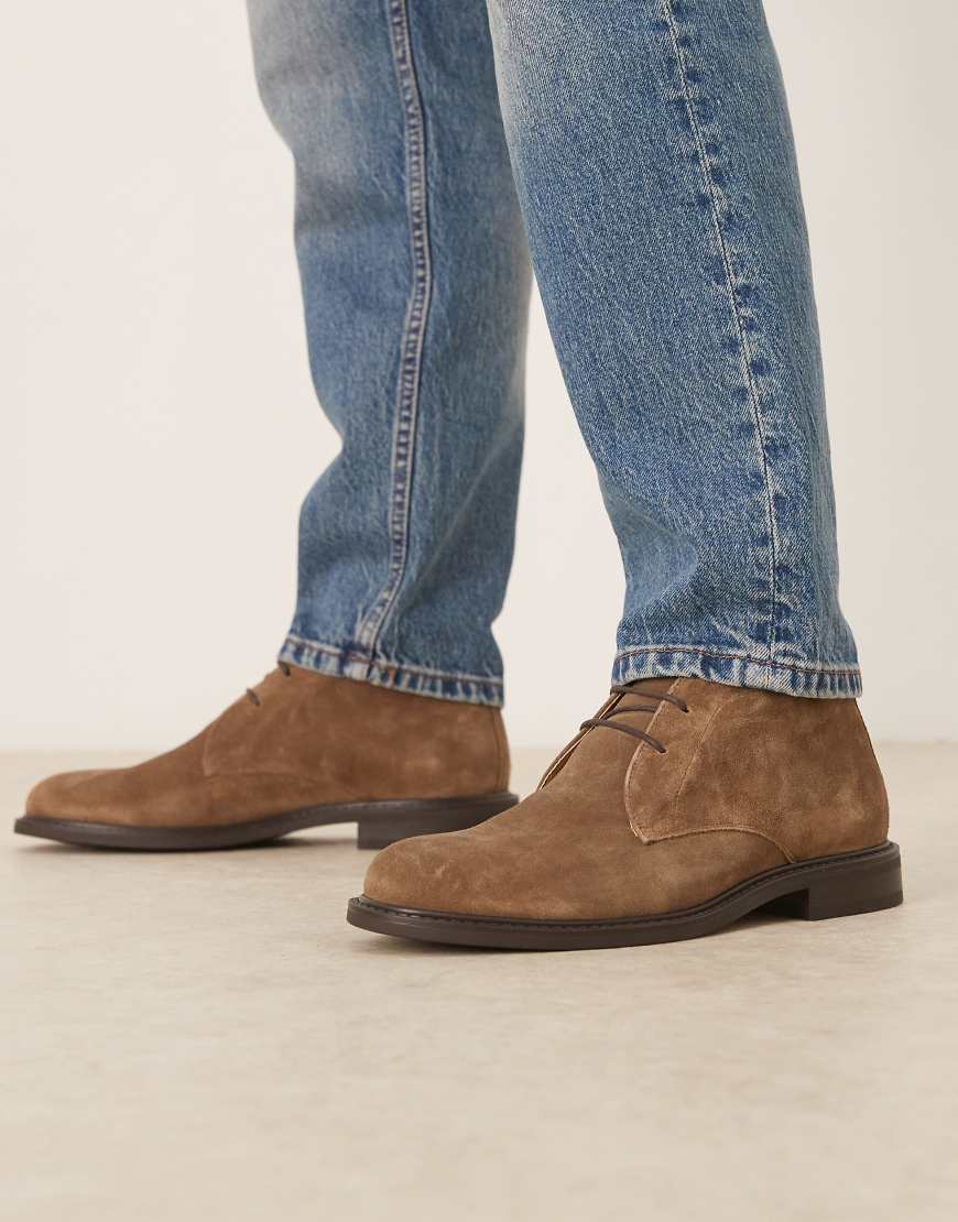 Mango - Schnür-Boots aus Wildleder in Mittelbraun-Brown Mango - Schnür-Boots aus Wildleder in Mittelbraun-Brown von Mango