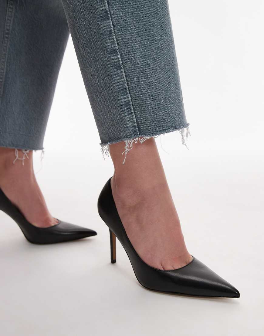 Mango - Schuhe aus Leder in Schwarz mit mittelhohem Absatz von Mango