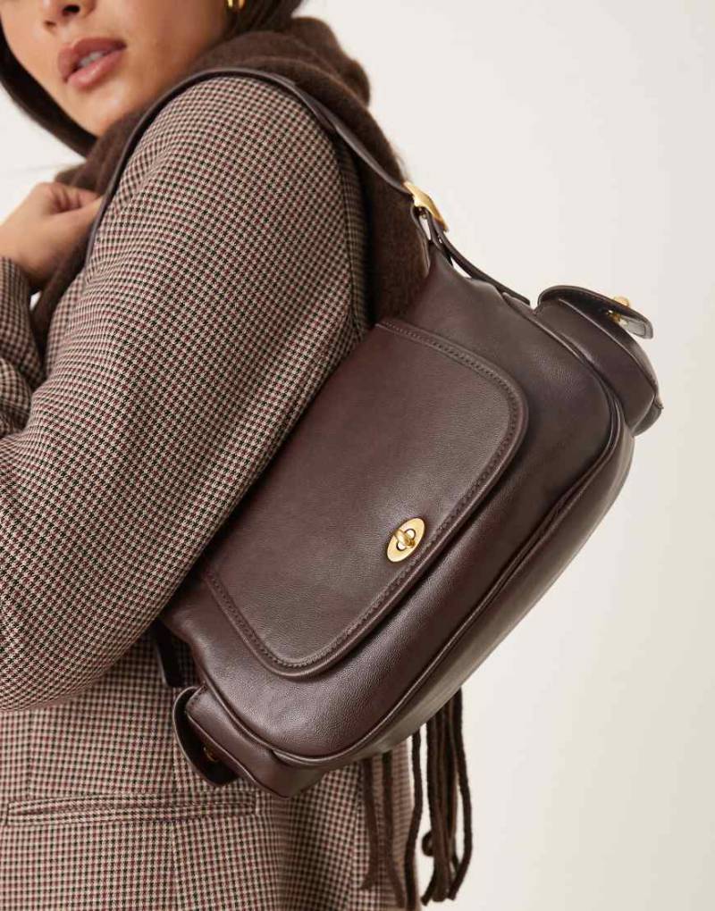 Mango - Schultertasche in Braun mit Taschen-Brown von Mango