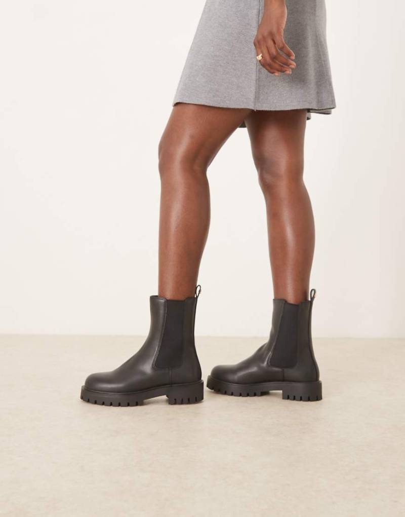 Mango - Schwarze Chelsea-Stiefel mit dicker Sohle von Mango