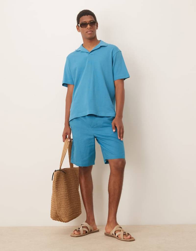 Mango - Shorts in Aqua-Blau mit Bindedetail, Kombiteil von Mango