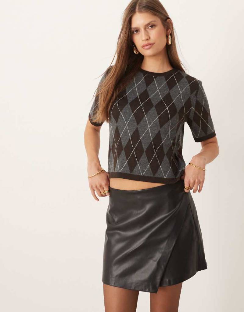 Mango - Skort aus Kunstleder in Schwarz von Mango