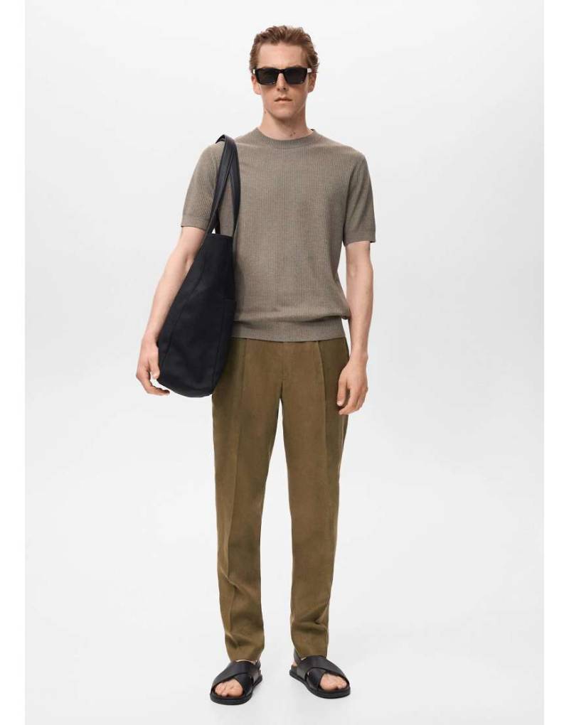 Mango - Slim-Fit-Hose aus Leinen in Braun-Brown von Mango