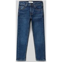 Mango Slim Fit Jeans mit Logo-Patch in Dunkelblau, Größe 116 von Mango