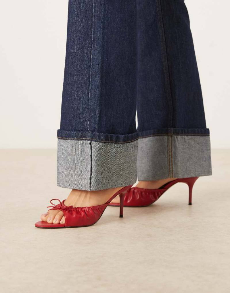 Mango - Slingback-Sandalen in Rot mit Schleifendetail und Absatz von Mango