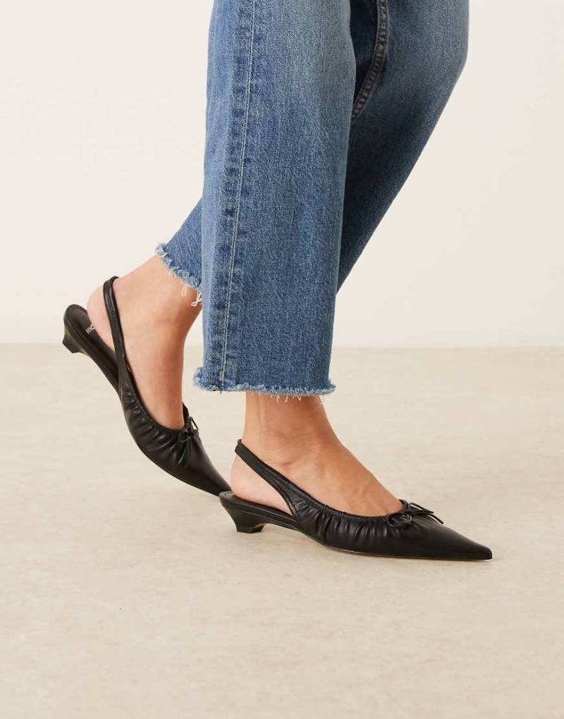 Mango - Slingback-Schuh in Schwarz mit niedrigem Absatz und Schleifendetail von Mango